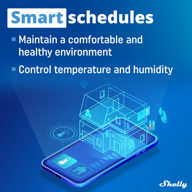 Shelly Plus Add-On, Smart Home Interface Plus Relay, Digital Control via WLAN & App, WiFi Home Automation, 3.3V, Applicable for DS18B20 & DHT22 Sensors Pack of 1