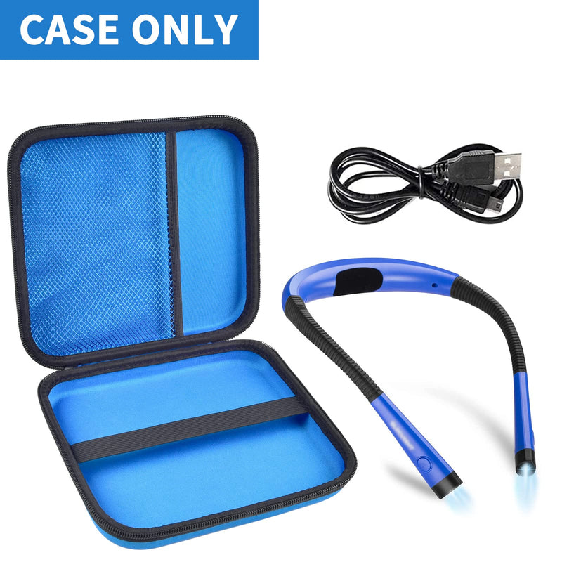 Case Compatible with Glocusent/ for Vekkia/ for LITOM/ for LEDGLE/ for TAKKUI/ for TSINGREE LED Neck Reading Light Book Light for Reading in Bed. Storage Carrying Holder for USB Cable (Box Only) -Blue Blue