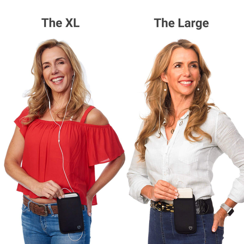 SYB Phone Pouch, EMF Radiation Protection Sleeve, Regular Black For phones up to 2.75" wide