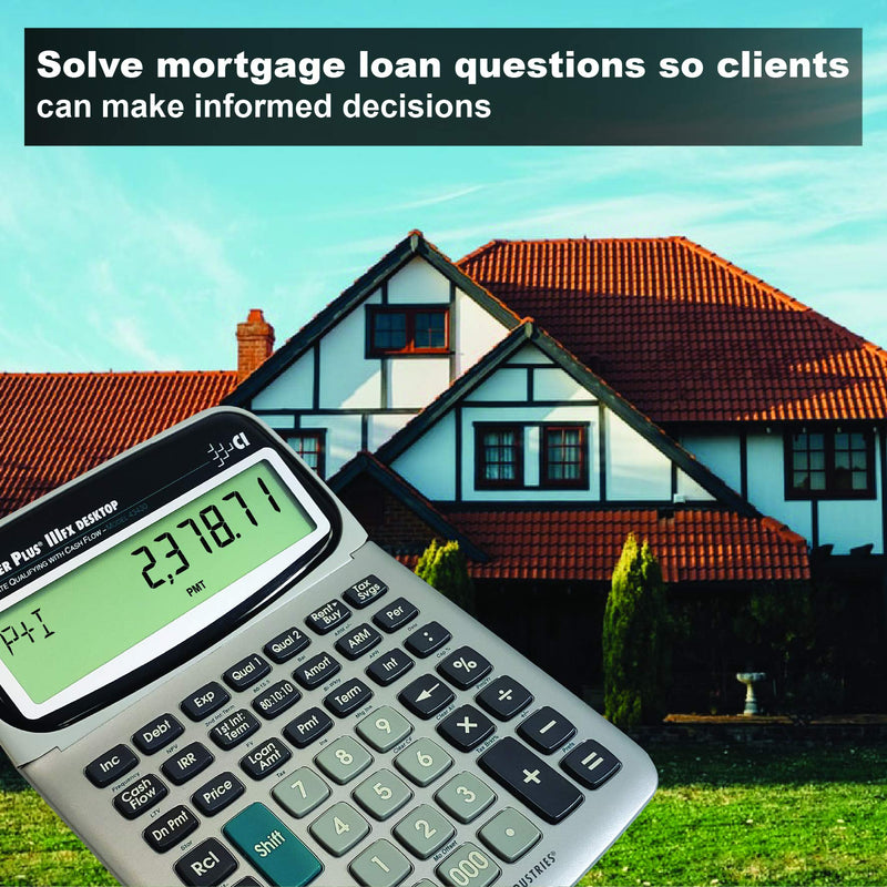 Calculated Industries 43430 Qualifier Plus IIIfx Desktop PRO Real Estate Mortgage Finance Calculator | Clearly-Labeled Keys | Buyer Pre-Qualifying | Payments, Amortizations, ARMs, Combos, FHA/VA, More