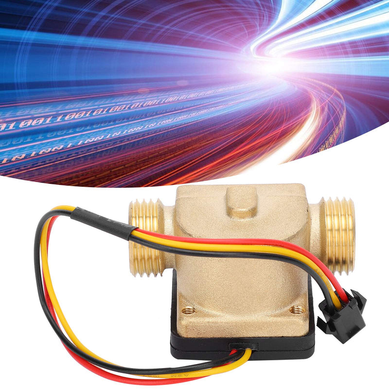 Water Flow Sensor Meter G1/2" DC 3-24V Brass Hall Flow Meter High Temperature Resistant for Water Heater Water Dispenser