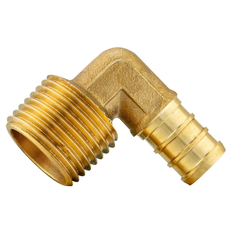 (Pack of 5) EFIELD Pex 1/2"x 1/2" Male Threaded NPT Elbow Brass Crimp Fittings - Lead Free