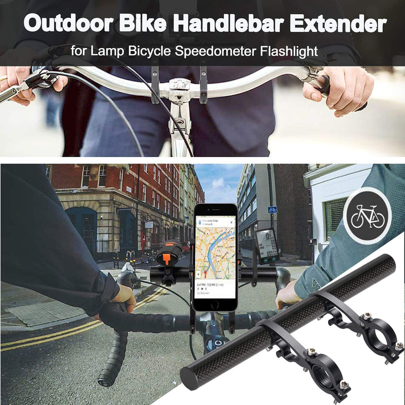 Yizhet Bike Handlebar Extender, Bicycle Handlebar Extension Lightweight Durable Double Bike Handlebar Bracket for Holding Bicycle Speedometer, GPS, Phone Mount Holder Carbon Tube 20cm