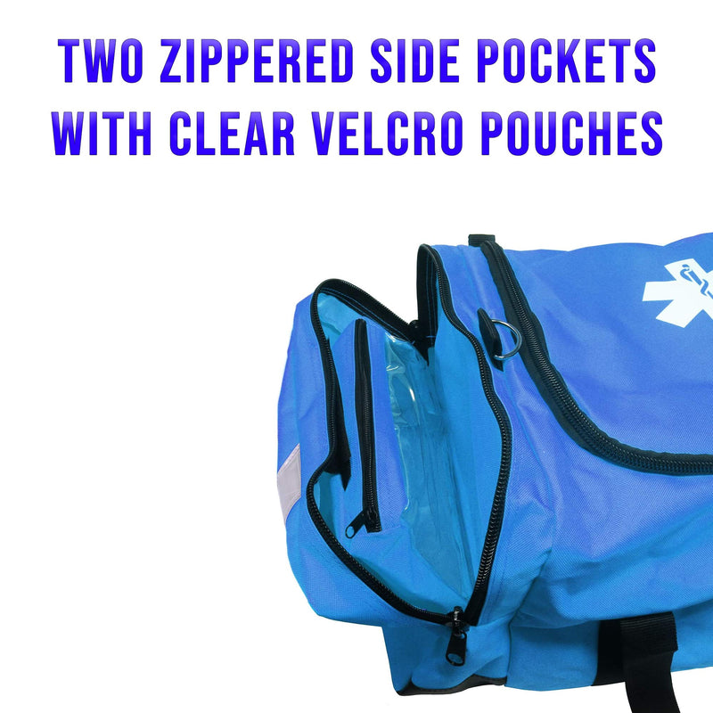 ASA Techmed First Aid Large EMT First Responder Trauma Bag for Home, Office, School, EMTs, Paramedics, First Responders + More (Blue) Blue