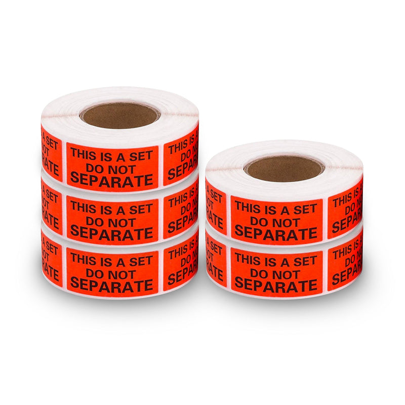 X-Lounger 5 Rolls/2500 Labels - "This Is a Set Do Not Separate" Stickers 1" X 2" Bulk Pack