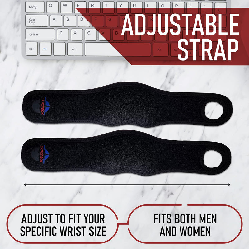 EXPOPROX-Wearable Gel Wrist Rest Pads, 2 Pc. Set, Ergonomic Mouse and Keyboard Support Cushions to Reduce Joint Stress, Tension, and Carpal Tunnel Pain, Adjustable Fit with Padded Comfort