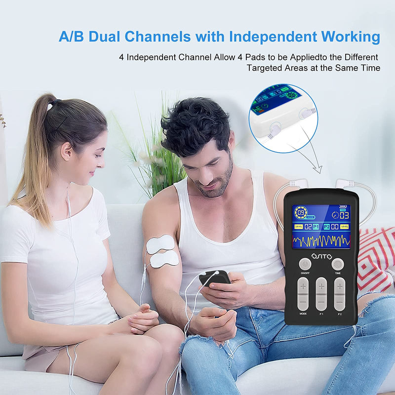 TENS Unit Muscle Stimulator Dual Channel TENS Machine (FSA&HSA Eligible) 25 Modes Pulse Massage with 10 TENS Pads EMS Muscle Stimulation Therapy for Body Arm Shoulder Legs and Arthritis Pain Relief