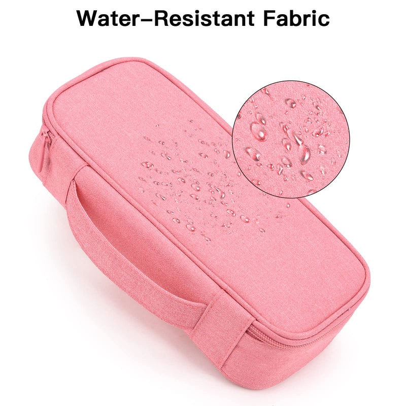 Travel Cord Organizer Case, Electronics Organizer Bag for Cable & Charger, External Power Bank, Portable Hard Drive (Pink) Large Pink-L
