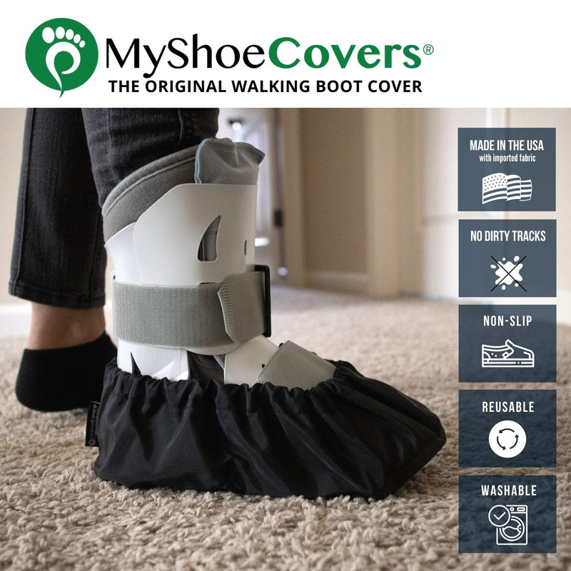 MyShoeCovers 1 Fracture Walking Boot Cover - Black, XX-Large XX-Large fits X-Large Walking Boot