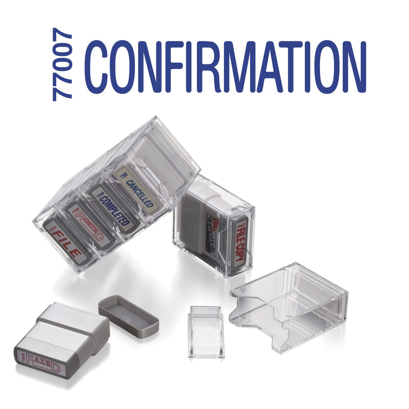 OfficemateOIC Office Pre-Inked Message Stamp, "Confirmation", Blue, Refillable (77007) Confirmation