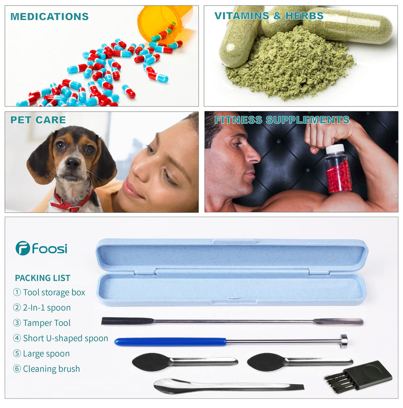 Capsule Filling Machine Pill Filler - Sizes 00 Capsule Special-Purpose Herb Powders Tamper Tool Spoon, Micro Lab Spoons Spatula with Fast and Easy Filling Sizes #00#000 Capsule #00 #000