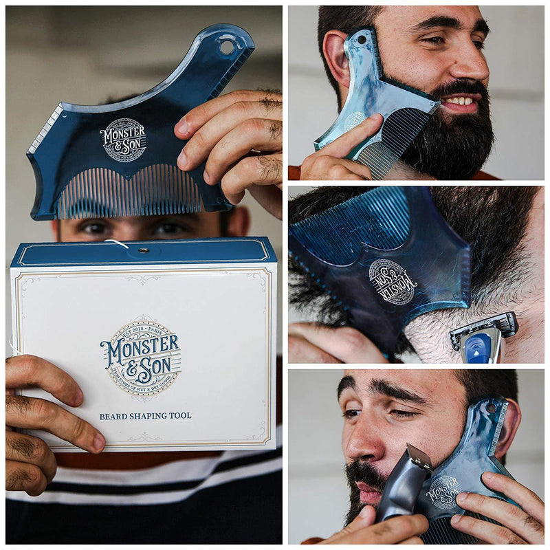 Monster&Son Beard Shaping Tool - Classic Oversized Design (Clear) Clear