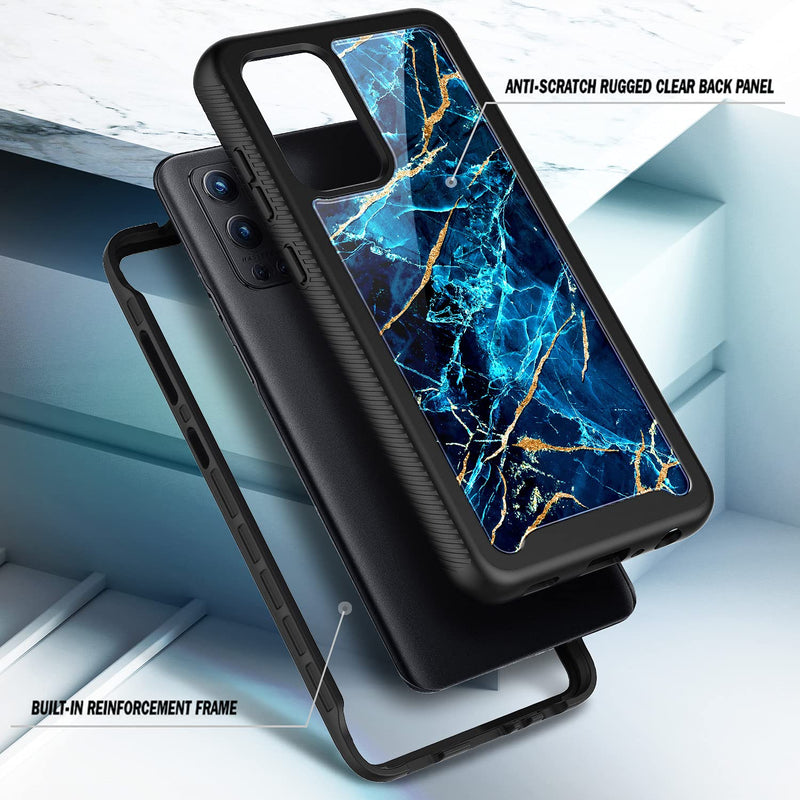 NZND Compatible with OnePlus 9 Pro Case 5G (2021) with Screen Protector (Maximum Coverage, Flexible TPU Film), Full-Body Protective Shockproof Rugged Bumper Cover Durable Case (Sapphire)