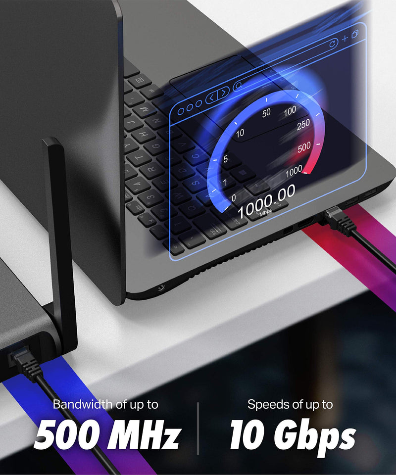 Cat6 Ethernet Cable - 6 ft 10-Pack (1.8m) Cat 6 RJ45, LAN, Utp, Network, Patch, Internet Cable - 6 feet Multi-Color