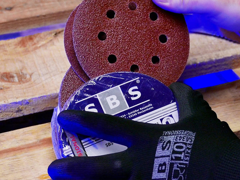60 pieces | SBS® grinding wheels| Ø 125 mm | 8 hole | Grain size 10 x 40/60/80/120/180/240 each - eccentric sander