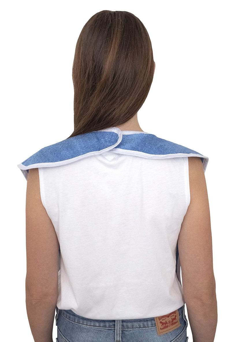 3 Pack Elaine Karen Premium Adult Bibs - bibs for adults Men, Women; Eating Cloth for Elderly Seniors and Disabled, Adjustable, Terry bib Clothing Protectors, Machine Washable, Blue 3 Count (Pack of 1)