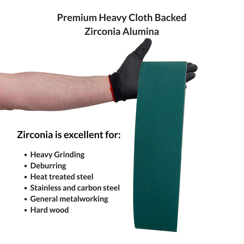 Red Label Abrasives 6 X 48 Inch 60 Grit Metal Grinding Zirconia Sanding Belts, 2 Pack
