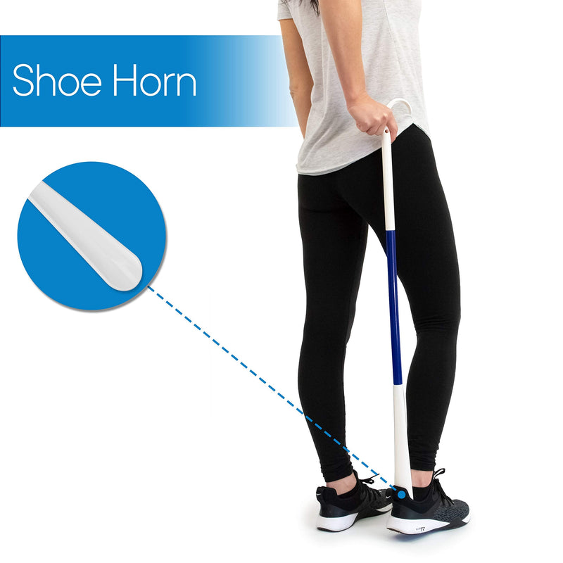 RMS 35.5 Inch Extra Long Shoe Horn Dressing Stick Aid Helper with Travel Bag