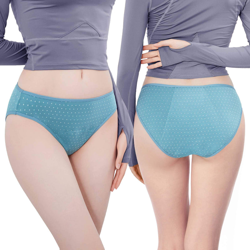 Neione Period Underwear | Menstrual Leakproof Panties | Hi Cut Bikinis | Moderate Absorbency X-Small 3-pk Black Tiga