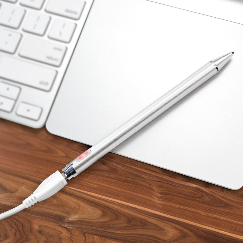 Stylus Pen for Apple iPhone SE (2020) (Stylus Pen by BoxWave) - AccuPoint Active Stylus, Electronic Stylus with Ultra Fine Tip for Apple iPhone SE (2020) - Metallic Silver