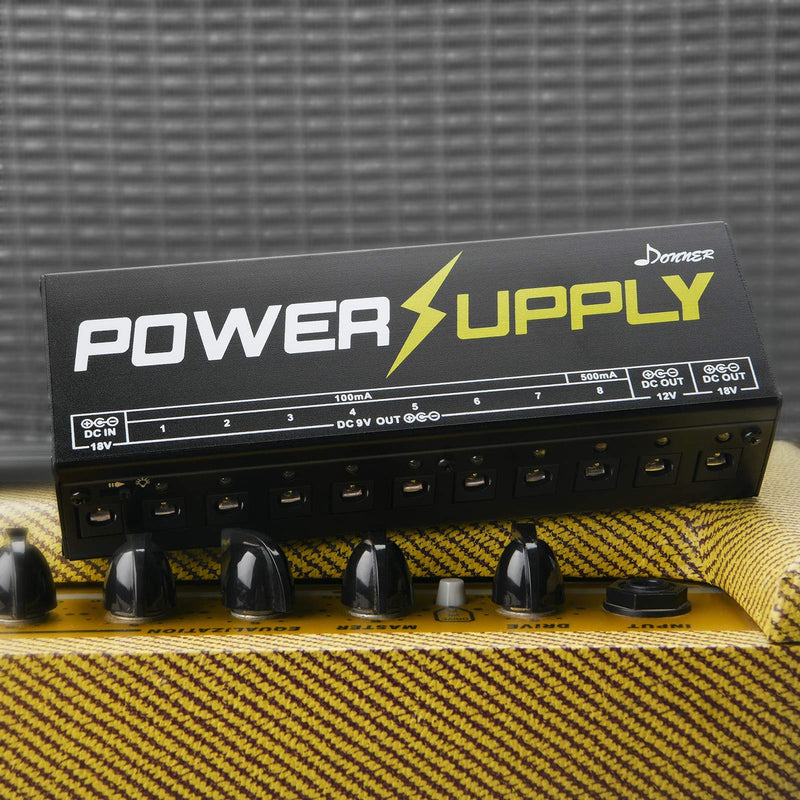 Donner DP-1 Guitar Power Supply 10 Isolated DC Output for 9V/12V/18V Effect Pedal
