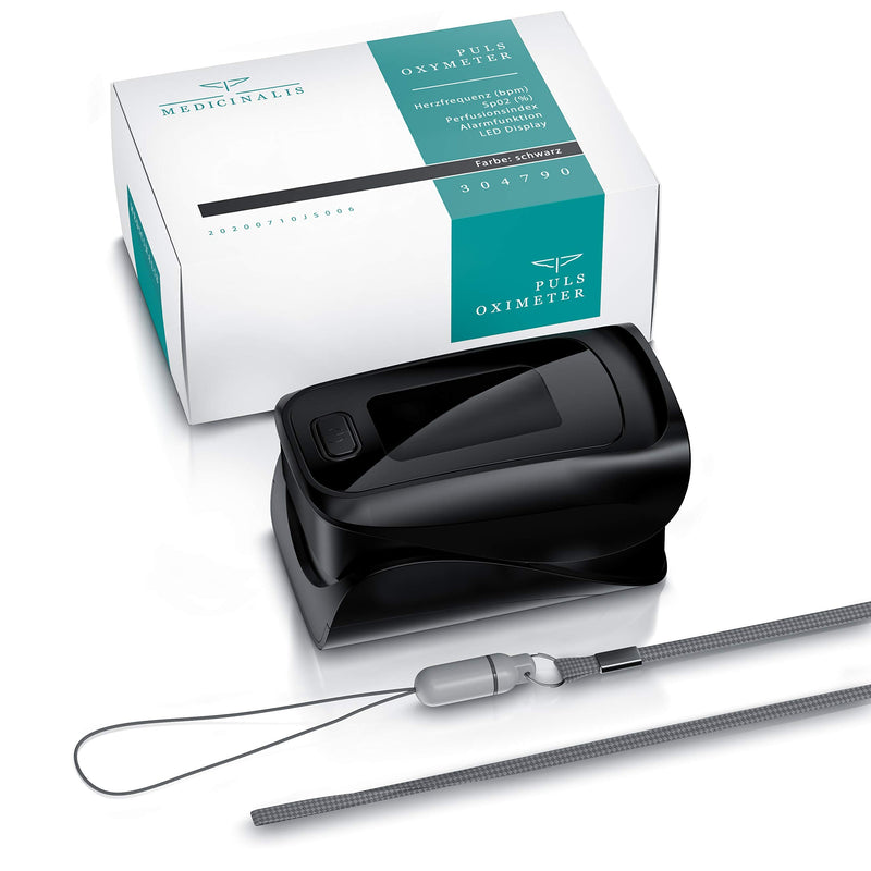 CSL-Computer Medicinalis - finger pulse oximeter, pulse oximeter, measurement of oxygen saturation (SPO₂), heart rate (pulse) and perfusion index (PI), painless application C: Black