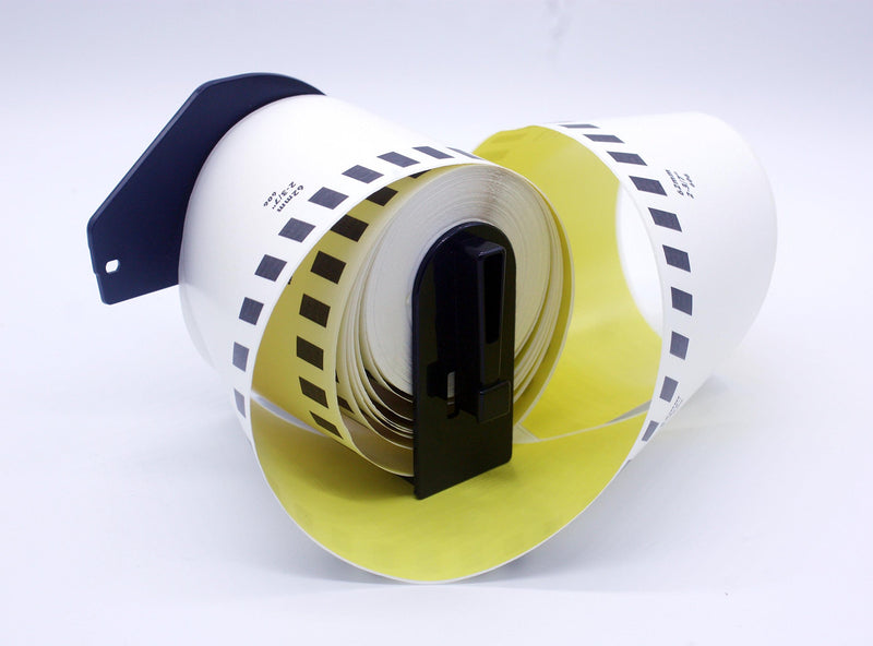 IDIK 22606 Compatible for DK2606 DK-22206 Black on Yellow Film Label Roll with Permanent Cartridge 2.4in x 50ft (62mm x 15.5m/roll)