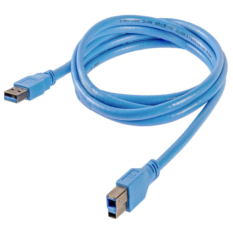 StarTech.com 6 ft / 2m SuperSpeed USB 3.0 Cable A to B - 1 - USB 3.0 A (Male) to 1 - USB 3.0 B (Male) (USB3SAB6), Blue