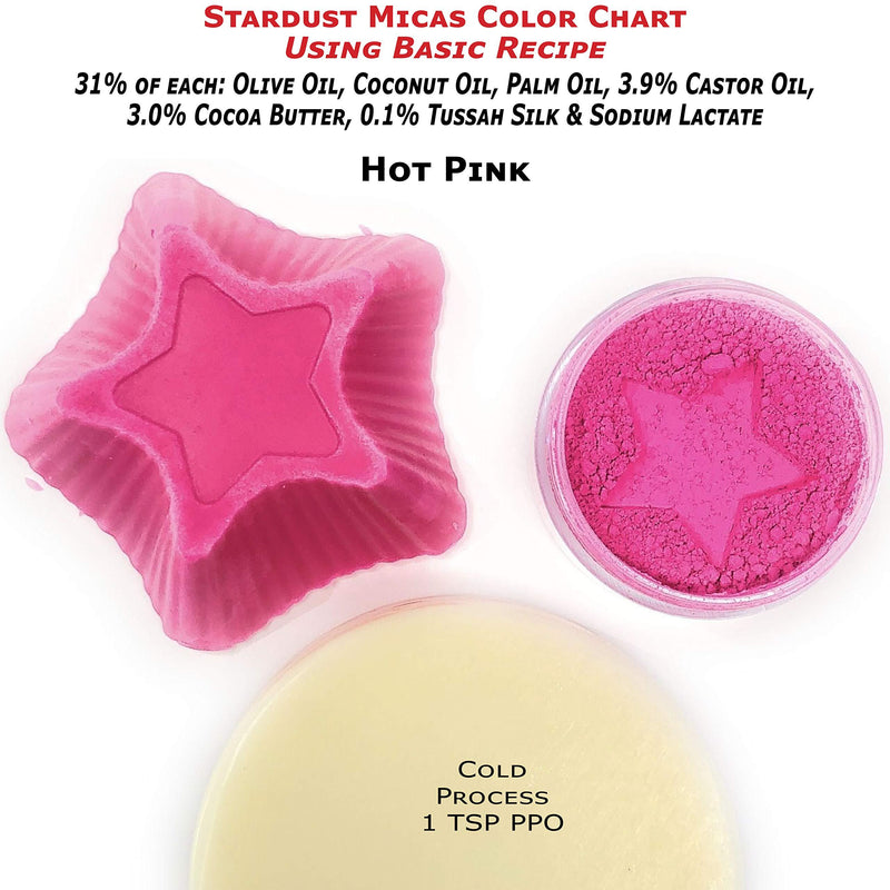 Neon Pink Pigment Powder for Cold Process Soap Making, Hot Pink Pigment Powder for Resin, Fluorescent Neon Pink Pigment Powder, Color Stable, Stardust Micas Hot Pink Pigment (Hot Pink, 10 Gram Jar)