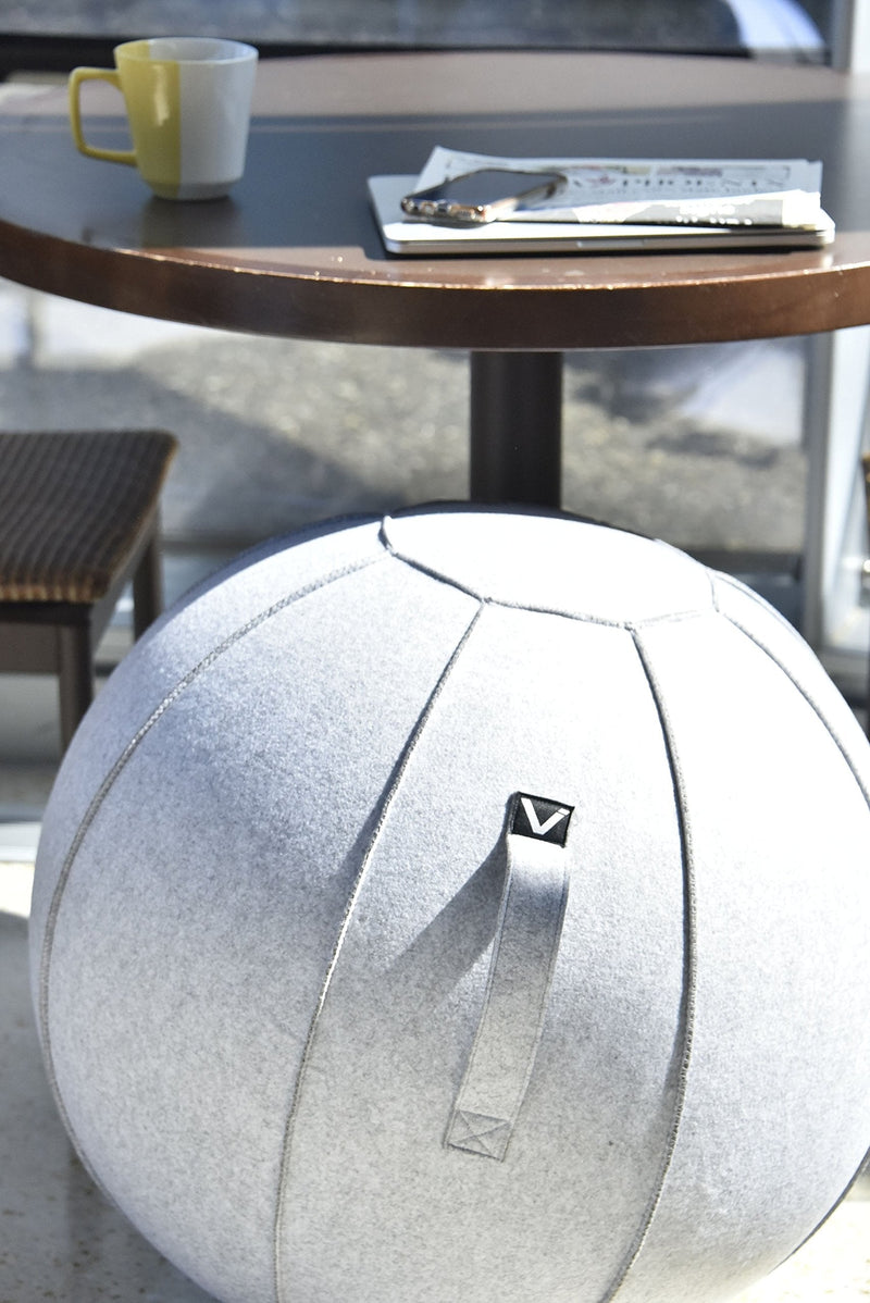 Vivora Luno Exercise Ball Chair, Canvas & Felt for Home Offices, Balance Training, Yoga Ball Standard Marble