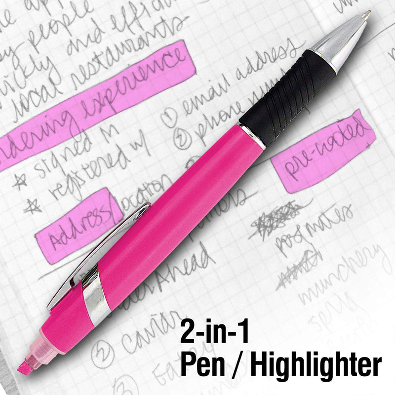 Highlighter with Ballpoint Pen Combo, Comes in an array of bright colors, 5 pack