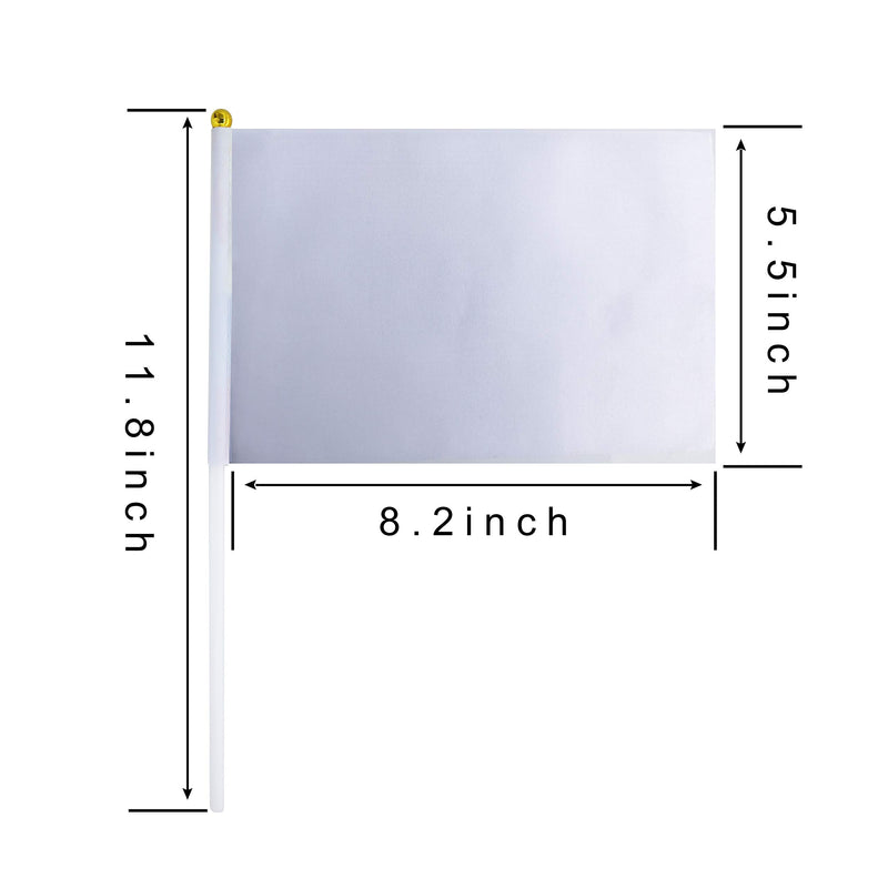 Consummate 25 Pack Solid White Blank Flag Small Mini Plain White DIY Flags On Stick,Party Decorations for Parades,Grand Opening,Kids Birthday,Party Events Celebration