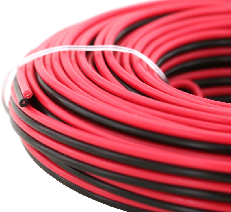 GS Power 100% Copper 24 AWG (American Wire Gauge) 50 ft Red & 50 ft Black Bonded Zip Cord Cable for Car Audio Stereo LED Light 12Volt Automotive Harness Wiring. Also in 100 & 200 Feet Roll Red/Black