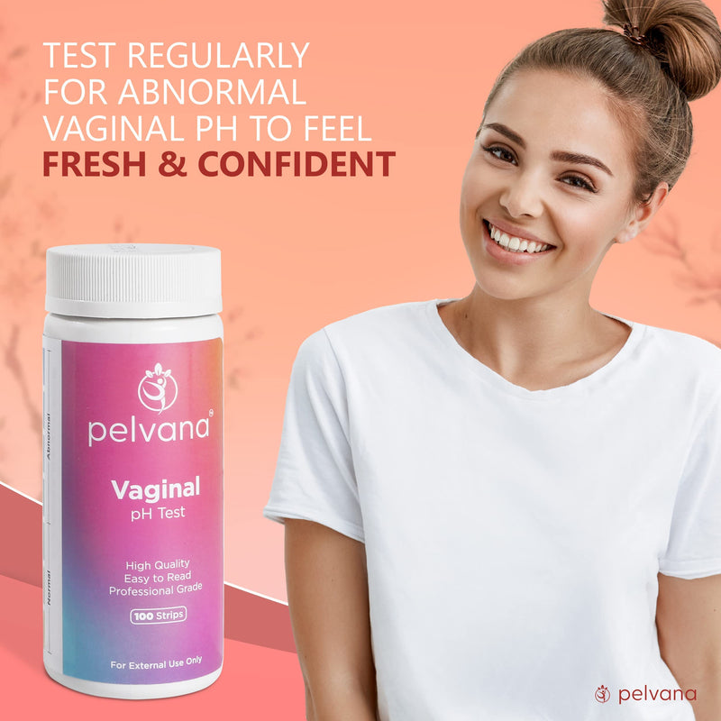 Pelvana pH Balance Test Strips for Women 100 Strips - Vaginal pH Test Strips to Monitor Feminine Health & Prevent Infections 100 Count (Pack of 1)