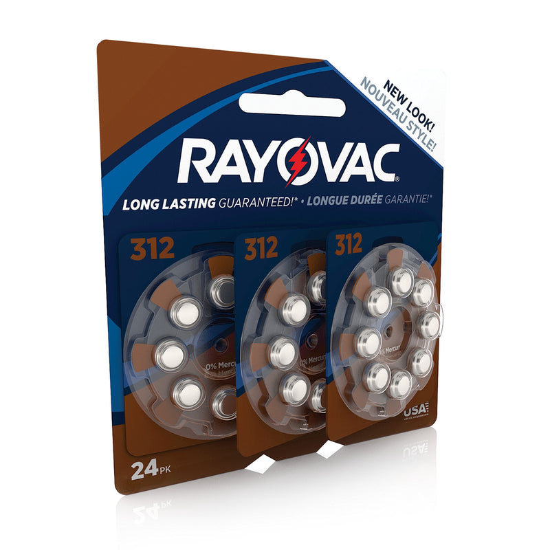 RAYOVAC Size 312 Hearing Aid Batteries, 24-Pack, L312ZA-24ZMB
