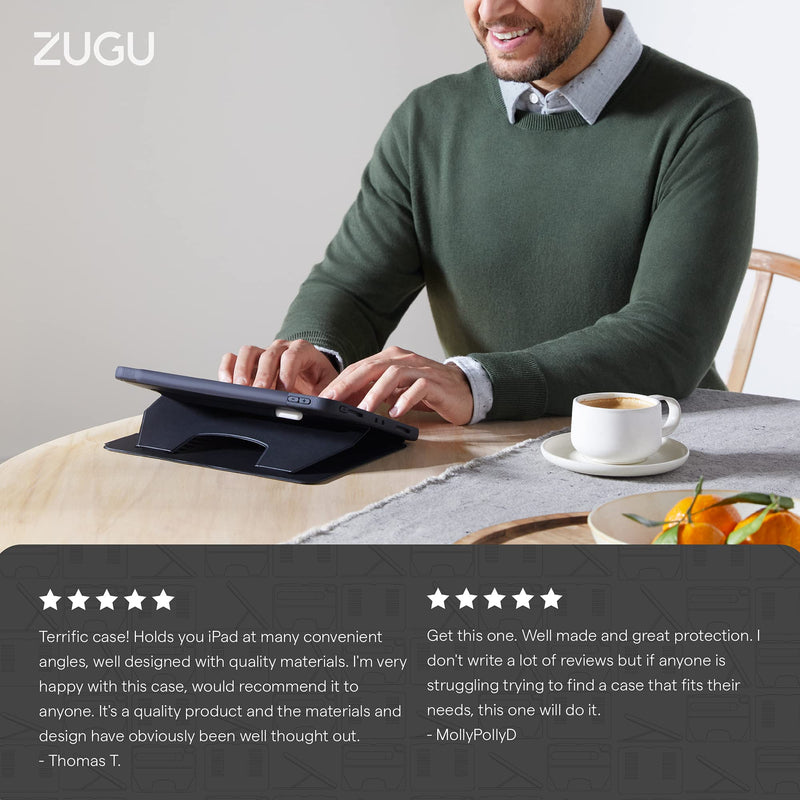ZUGU CASE for iPad 10.2 Inch 7th / 8th / 9th Gen (2021/2020/2019) Protective, Thin, Magnetic Stand, Sleep/Wake Cover - Black (Model #s A2197 / A2198 / A2200 / A2270 / A2428 / A2429 / A2430) Black - iPad (7th/8th/9th Gen) 10.2 IN
