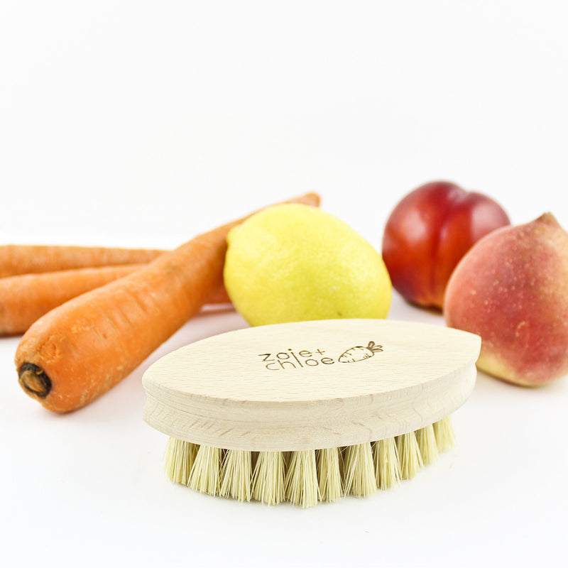 Zoie + Chloe 100% Natural Plant-Fiber Soft Bristles Vegetable Brush Small 4.3 INCH