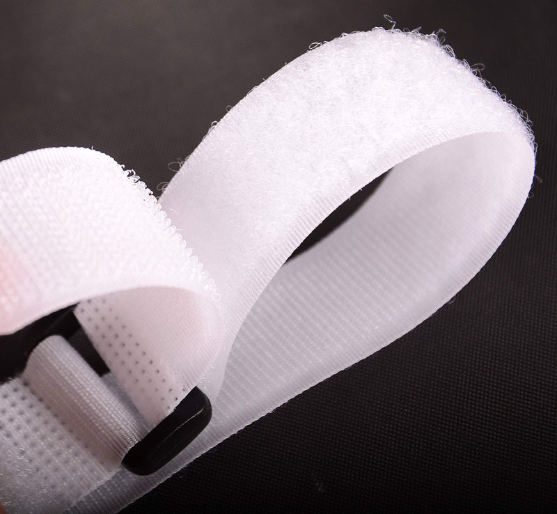 10 Pcs Versatile Hook and Loop Securing Straps Tie Downs Fastening Stabilizer Straps (1''x24'') (White)