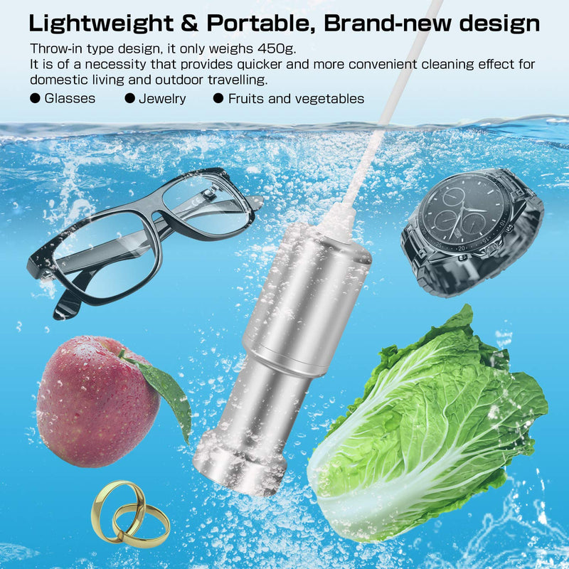 BlumWay Ultrasonic Jewelry Cleaner, Professional Ultrasonic Cleaning Machine for Silver Jewelry Diamonds Ring Glasses Fruits Vegetable Watches Kids Toys Clothes and More, Portable for Home and Travel
