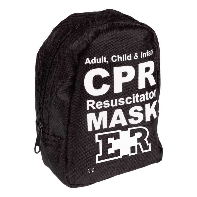 Ever Ready First Aid Adult and Infant CPR Mask Combo Kit with 2 Valves with Pair of Nitrile Gloves & 2 Alcohol Prep Pads - Tactical Black 1