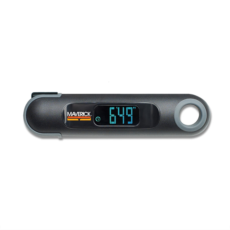 Maverick 2-in-1 Temp and Time Digital Instant Read Cooking Kitchen Grilling Smoker BBQ Probe Meat Thermometer, Black