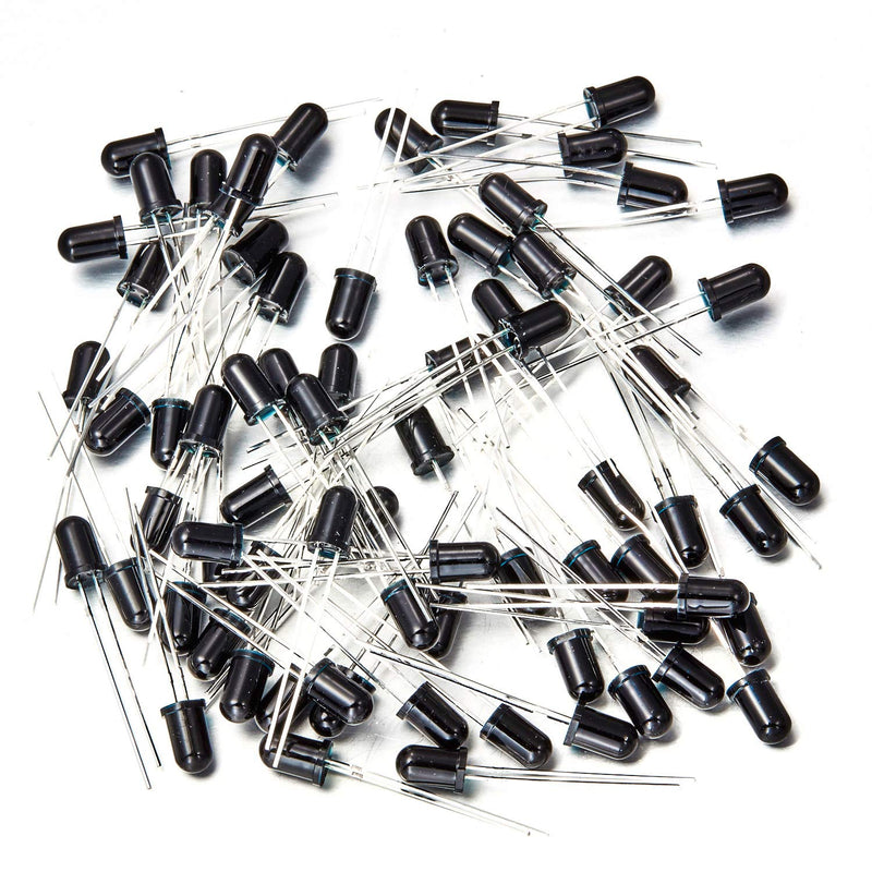 Chanzon 100 pcs 5mm Infrared Ray IR 940nm Receiver LED Diode Lights (Black Lens Round DC 20mA) Lighting Bulb Lamps Electronics Components Indicator Light Emitting Diodes D) 5mm 940nm Ir Receiver (100pcs)