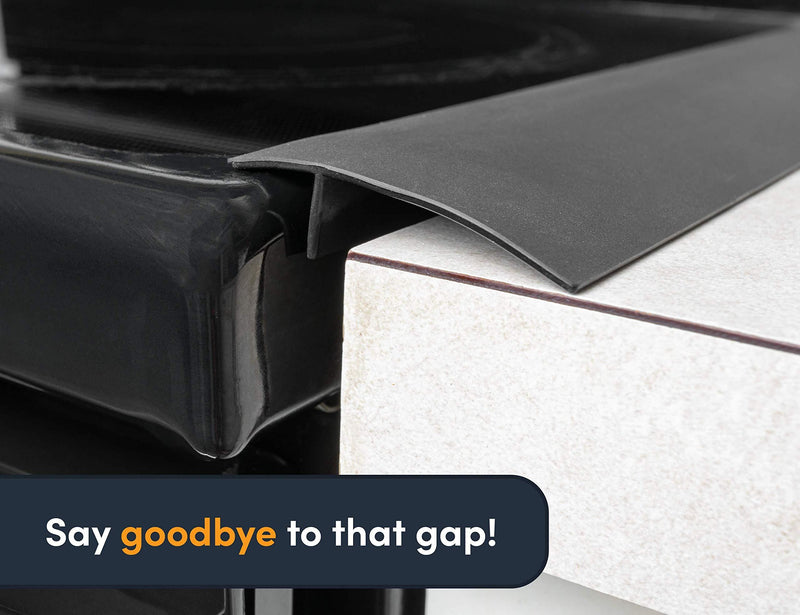 Linda's Silicone Stove Gap Covers (2 Pack), Heat Resistant Oven Gap Filler Seals Gaps Between Stovetop and Counter, Easy to Clean (21 Inches, Black) 21 Inches