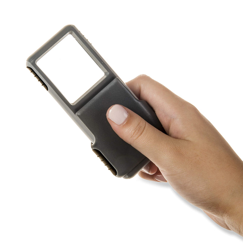 Carson MiniBrite 3x Power LED Lighted Slide Out Magnifier with Protective Sleeve for Reading, Hobby, Crafts, Tasks and Inspection (PO-25, PO-25MU) Single Pack