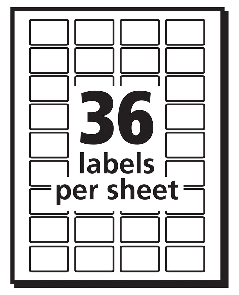 Avery Removable Print or Write Labels, White, 0.5 x 0.75 Inches, Pack of 1008 (5418)