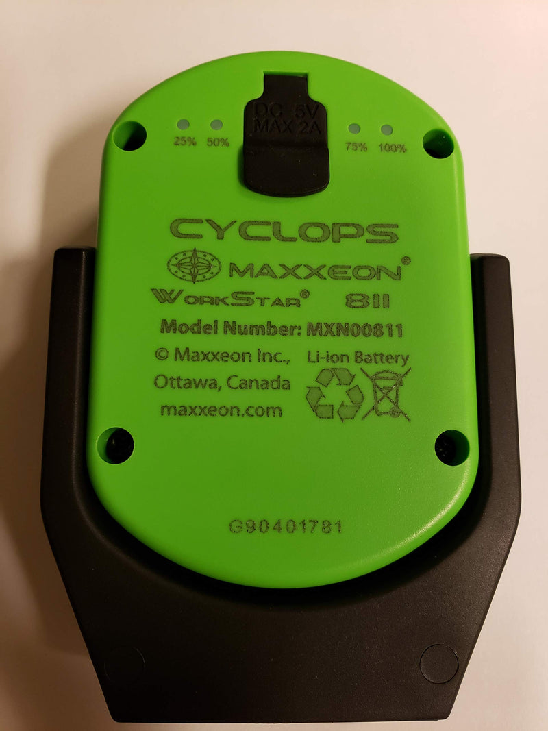 Maxxeon MXN00811, HiVis Green, 720 Lumens, USB-C Rechargeable LED Cyclops Workstar Work Light