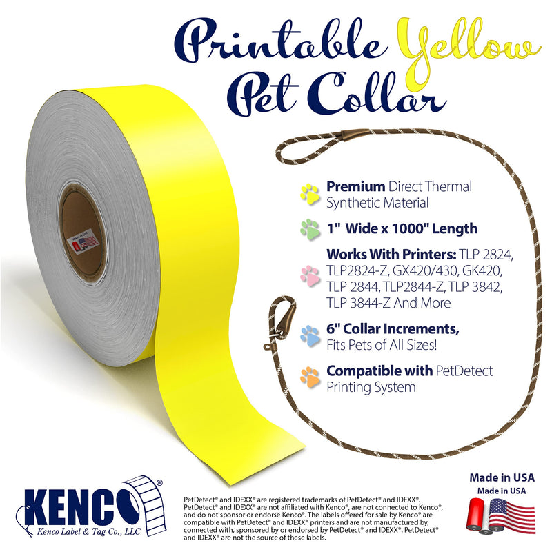 Printable Pet Collars Compatible with Various Printers and Software (Yellow) Yellow