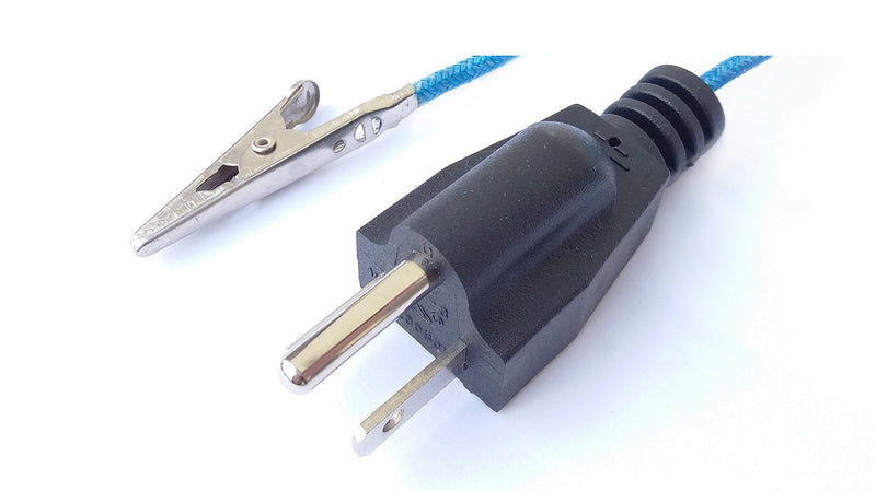 Nasafes Grounding Cord, Ground Cable, Grounding Wire, Ground Wire, Grounding Strap, Ground Strap, Grounding Cable, Anti Static, Grounding Plug - 3-Prong Ground Plug with Alligator Clip - 16.4 Ft