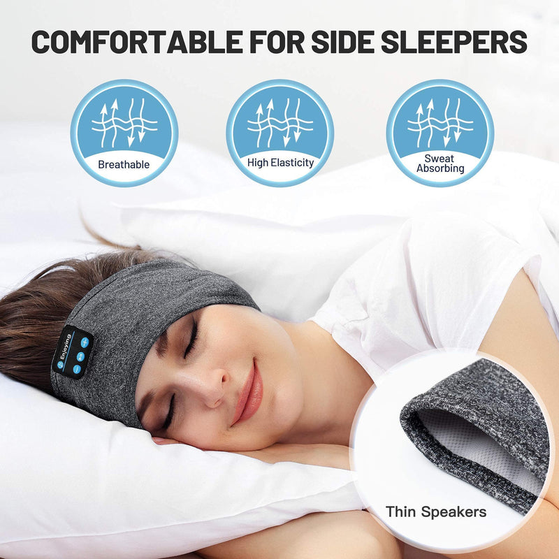 Perytong Sleep Headphones Wireless, Bluetooth Sports Headband Headphones with Ultra-Thin HD Stereo Speakers Perfect for Sleeping,Workout,Jogging,Yoga,Insomnia, Air Travel, Meditation, Grey 1 Count (Pack of 1)