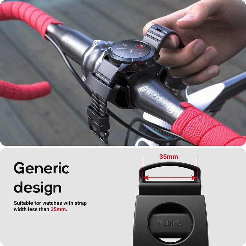 TUSITA Bicycle Watch Mount Compatible with Garmin,Apple Watch Ultra,Polar - Sport Watch Bike Handlebar Bracket Holder